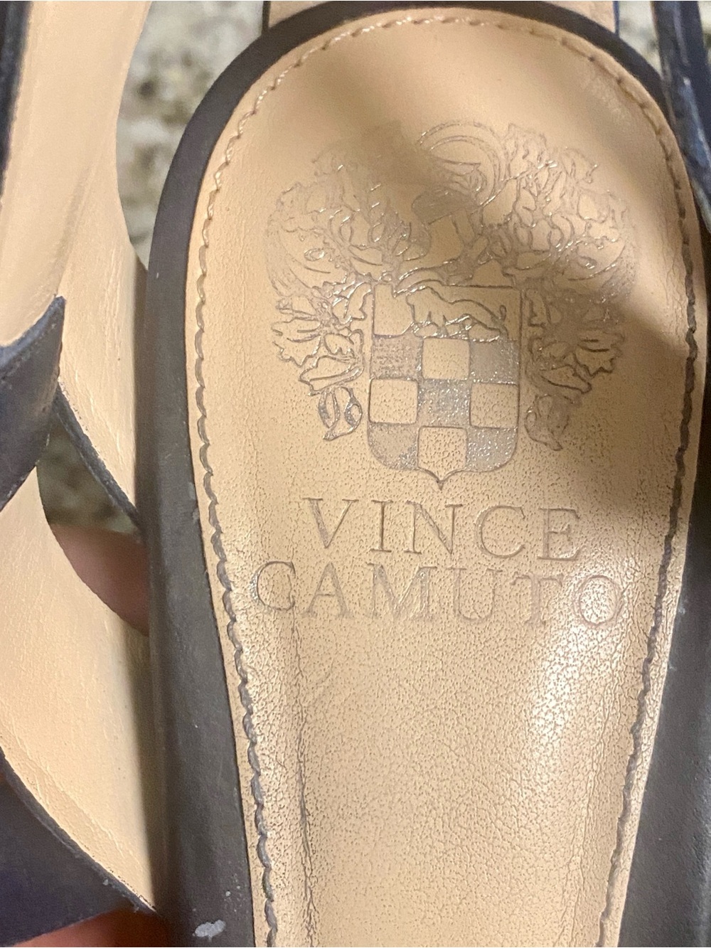 Vince Camuto Navy Strappy Open-Toe Platform Sandals - Picture 2 of 5